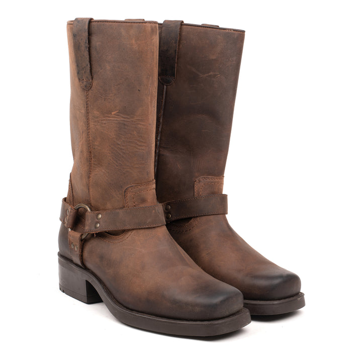 HARLEY HIGHT BOOTS barna bőr Waxy csizma