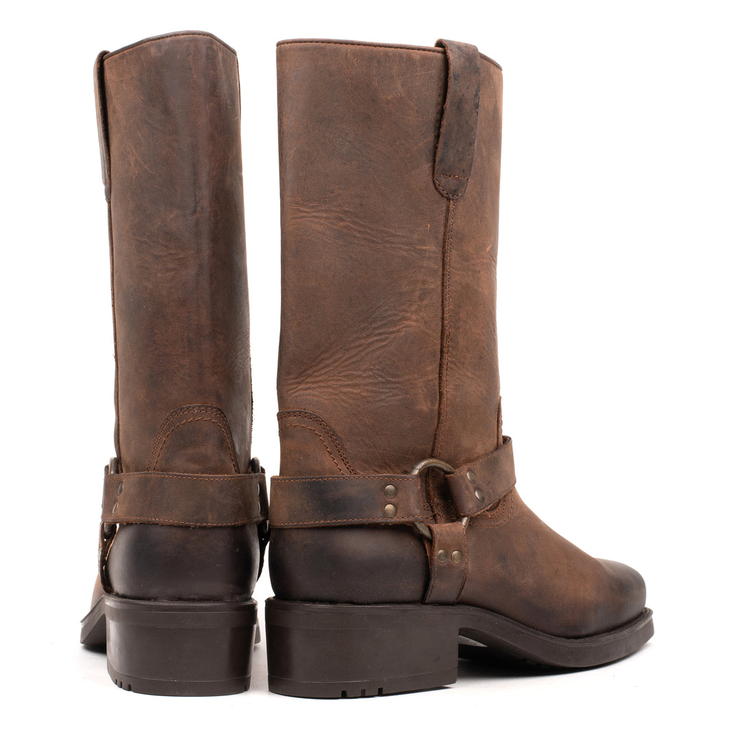 HARLEY HIGHT BOOTS barna bőr Waxy csizma