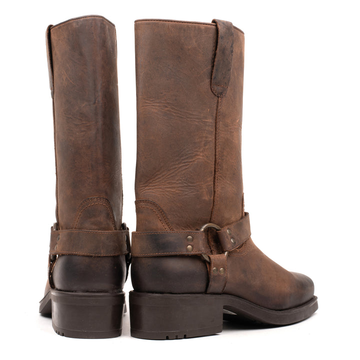 HARLEY HIGHT BOOTS barna bőr Waxy csizma
