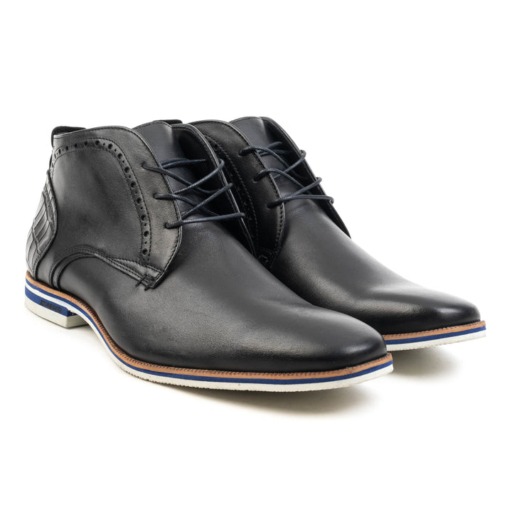 SANTANDER LACE UP fekete bőr