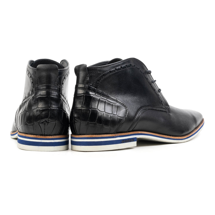 SANTANDER LACE UP fekete bőr