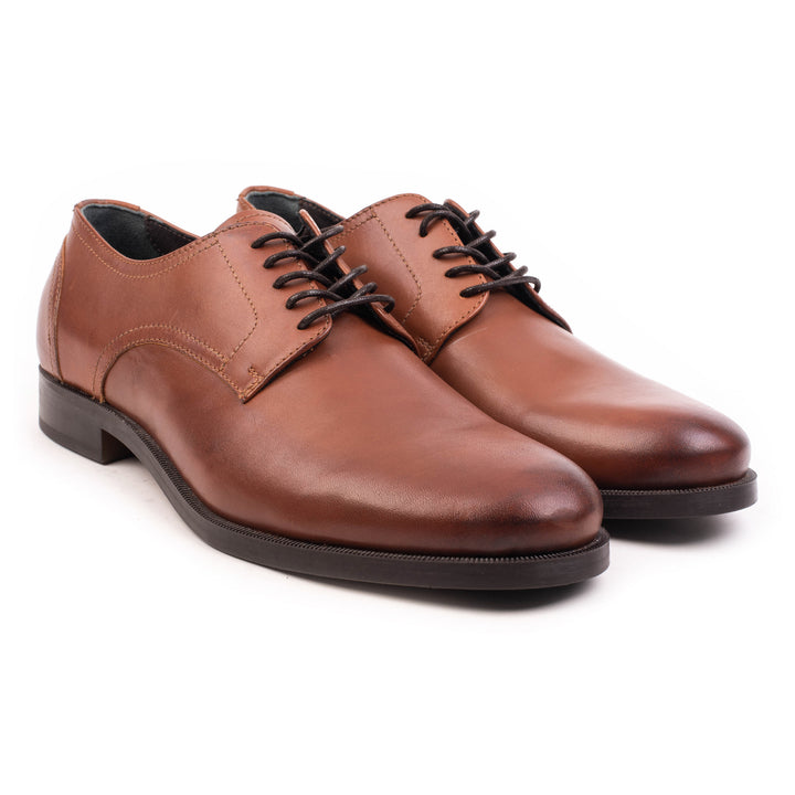 LACE UP SHOE konyak színű bőr sneaker