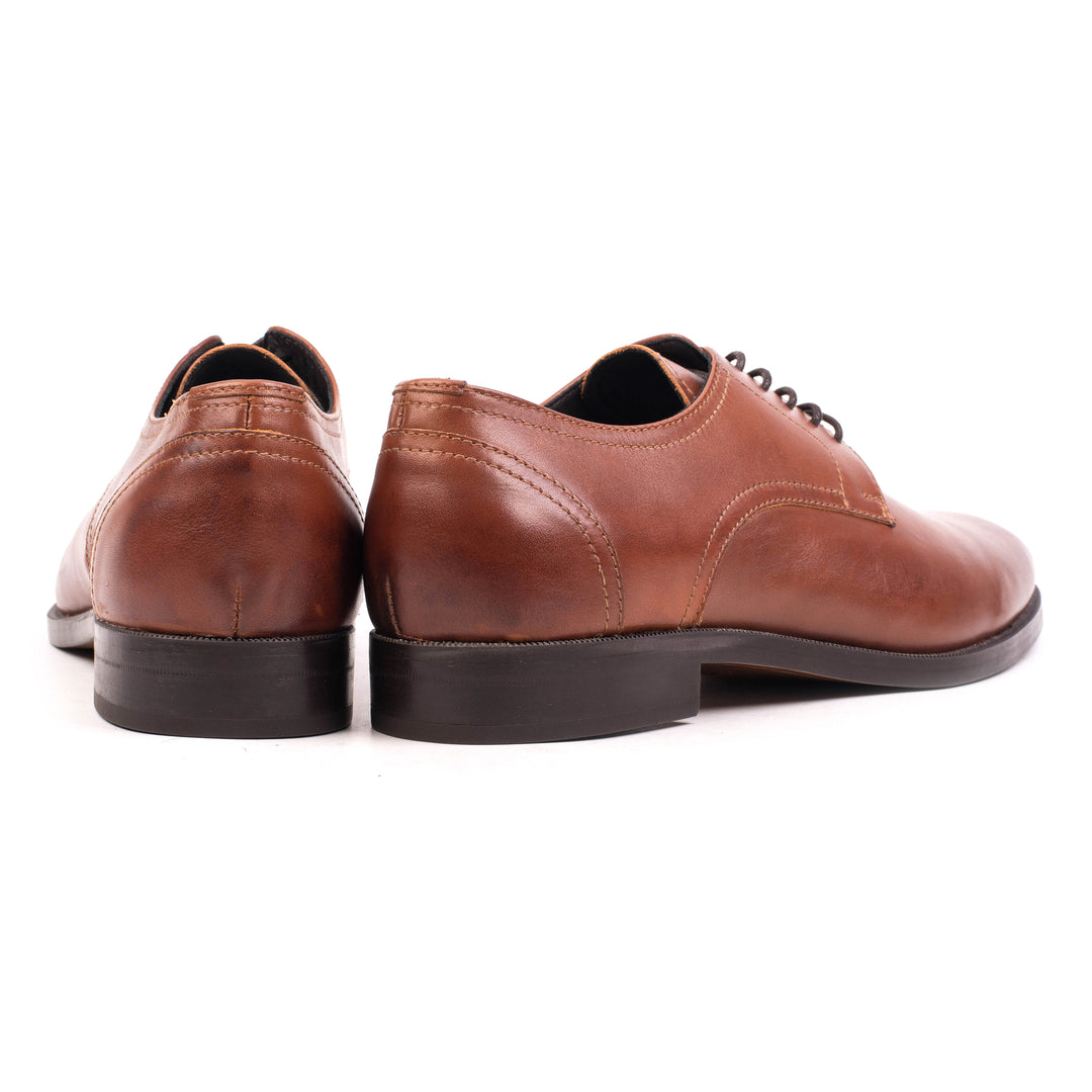 LACE UP SHOE konyak színű bőr sneaker