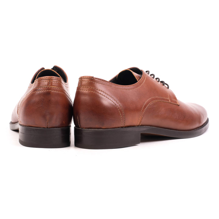 LACE UP SHOE konyak színű bőr sneaker