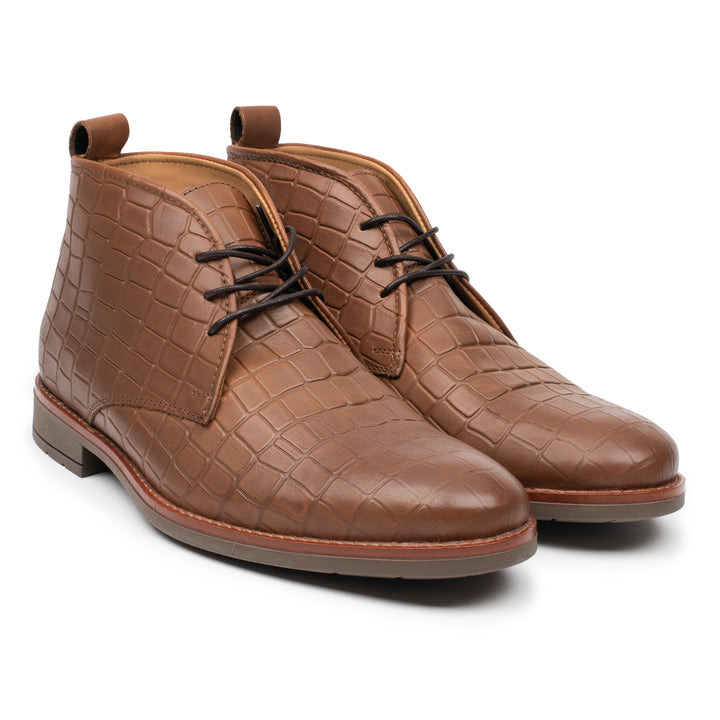 BATAVIA CHUCKA 2 Coda konyak színű dombornyomott bőr sneaker