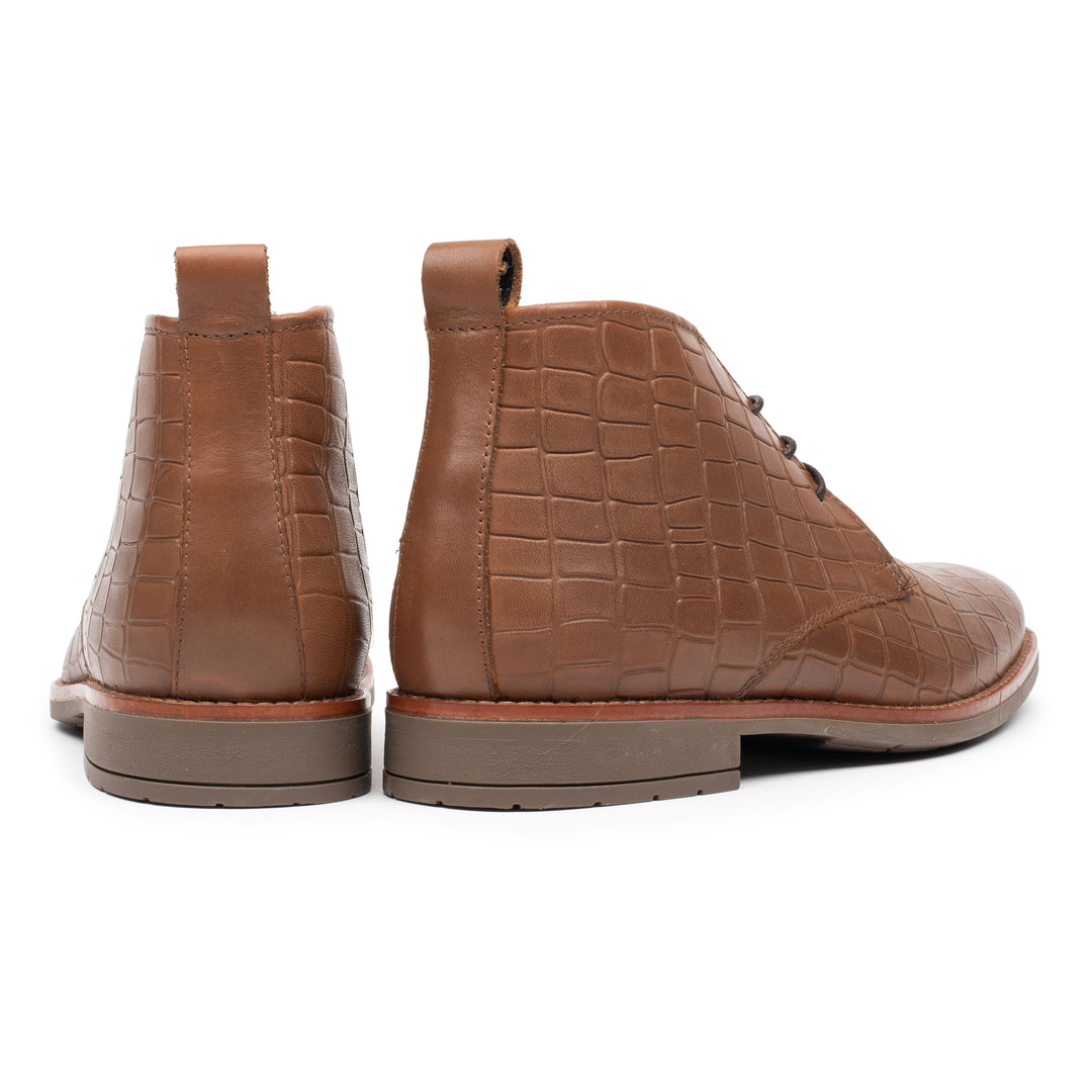 BATAVIA CHUCKA 2 Coda konyak színű dombornyomott bőr sneaker
