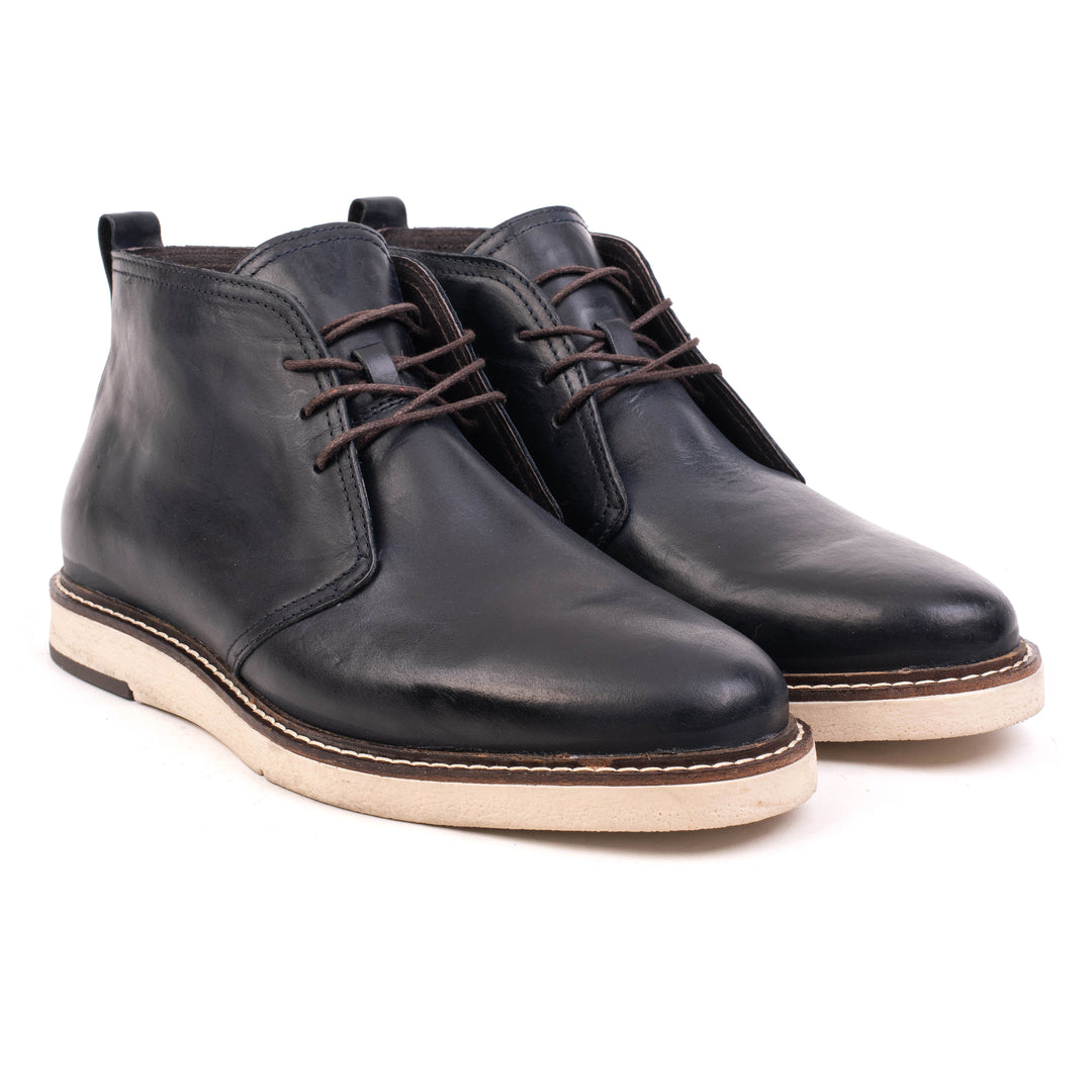 RUBIO CHUKKA BOOT kék bőr Pull Up csizma