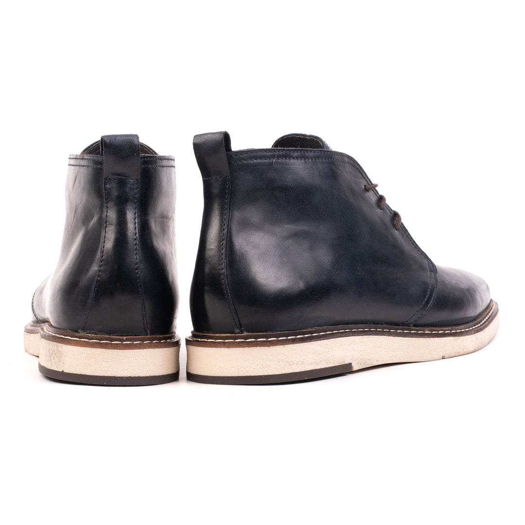 RUBIO CHUKKA BOOT kék bőr Pull Up csizma