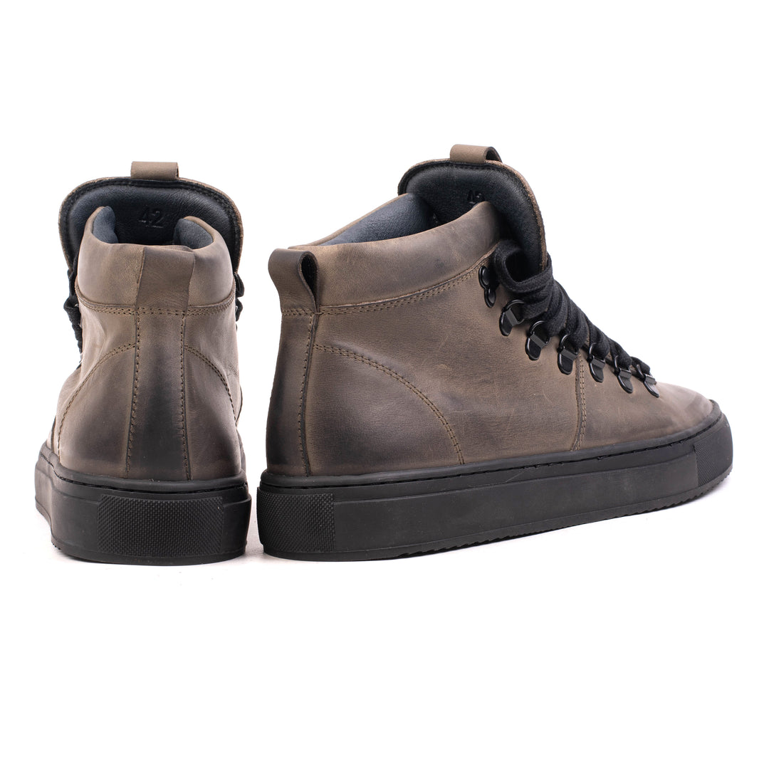 SORREN HIKING HIGH khaki bőr Pull Up túracipő