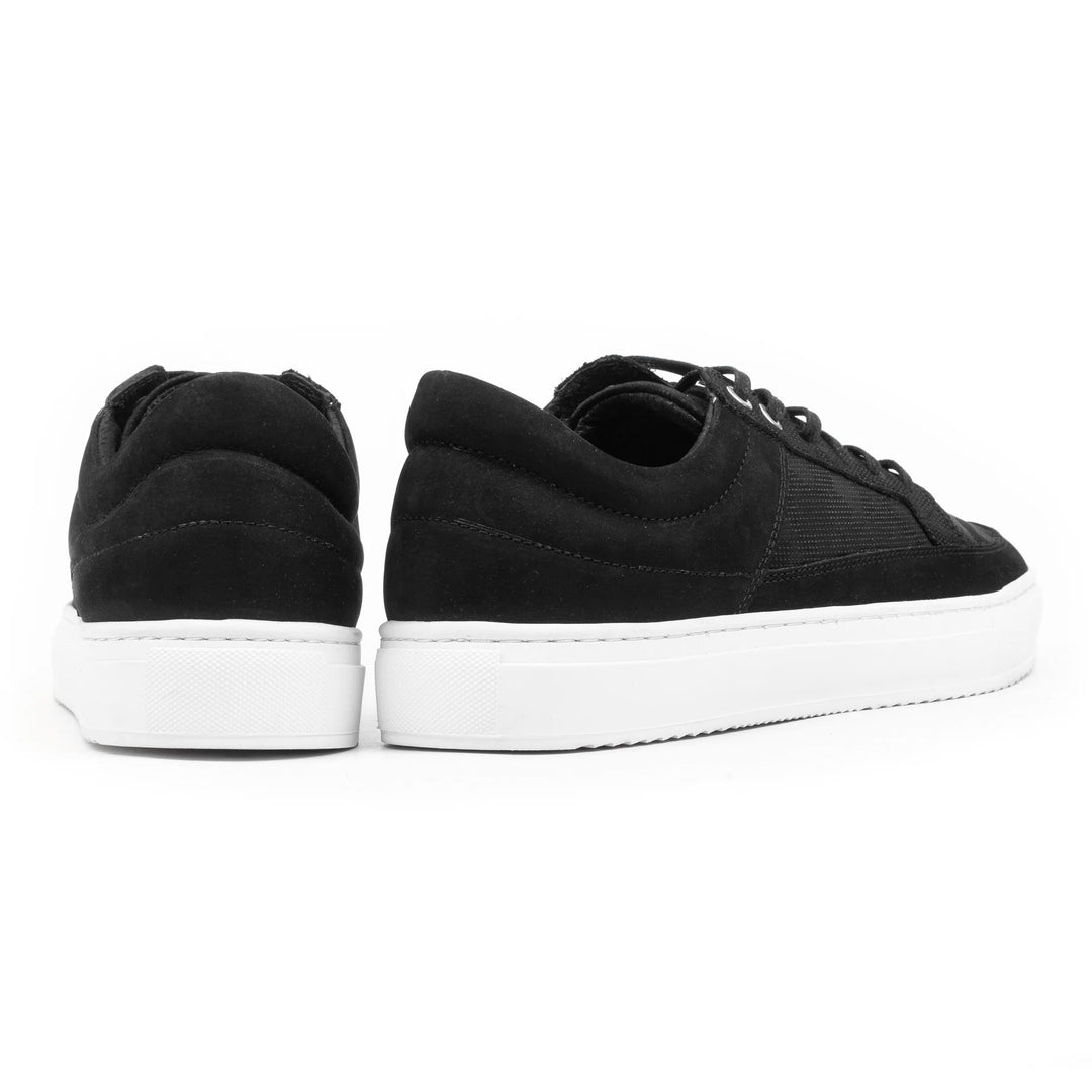SORREN PADDED LOW fekete bőr nubuk sneaker