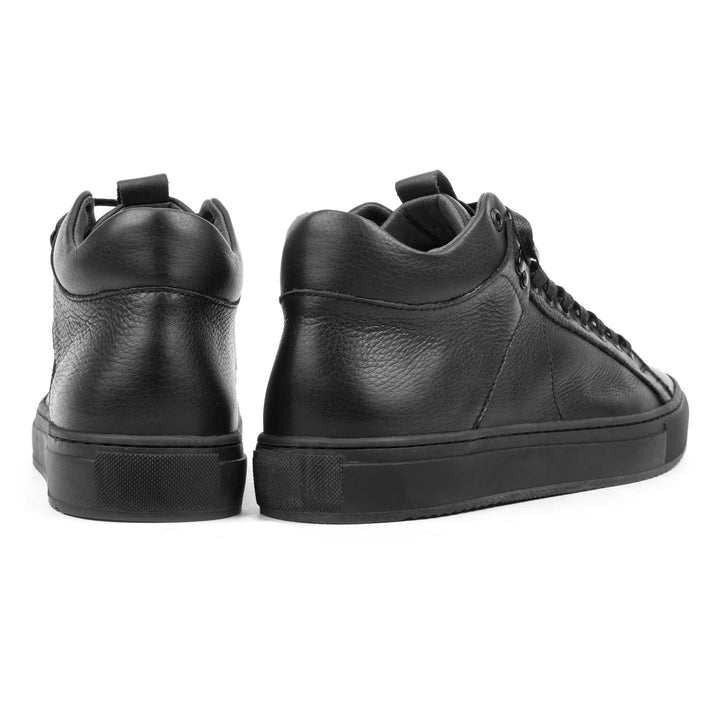 SORREN MID fekete bőr sneaker