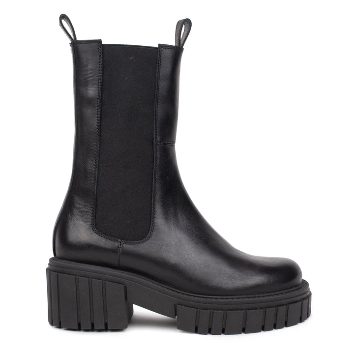OMNIO Botine Negre | Elance High Chelsea Black Leather - s