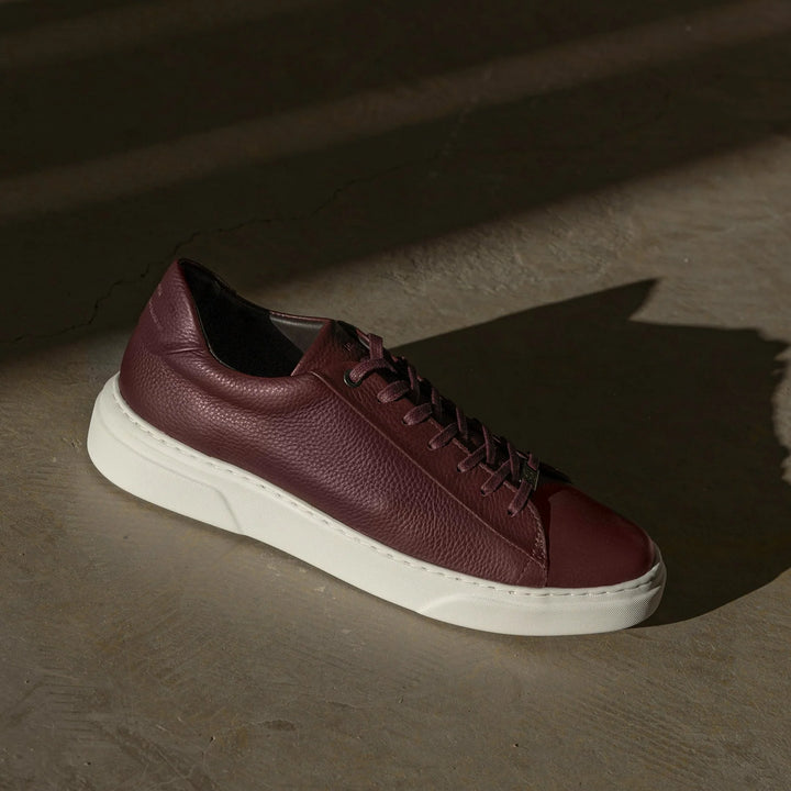KEA BASE LOW Bordo bőr sneaker