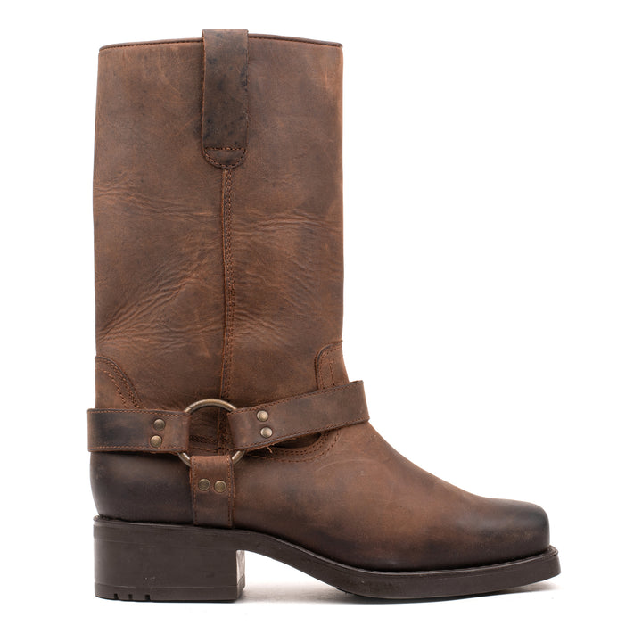 HARLEY HIGHT BOOTS barna bőr Waxy csizma