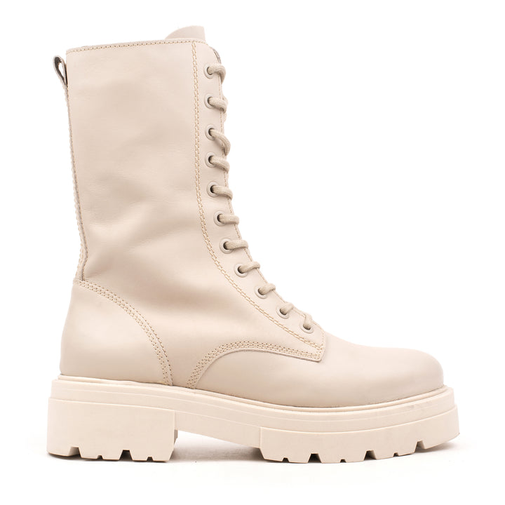 SHARI COMBAT HIGH bézs mart bőr sneaker