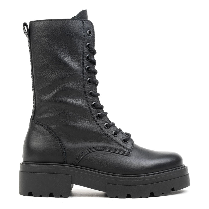 SHARI COMBAT HIGH fekete mart bőr sneaker