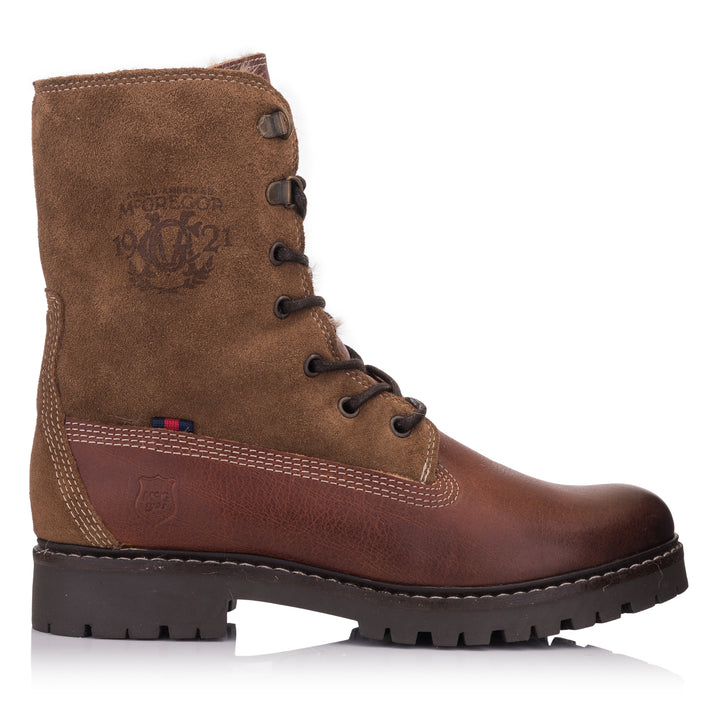 PLAZA FIELD BOOT Chestnut sima bőr csizma