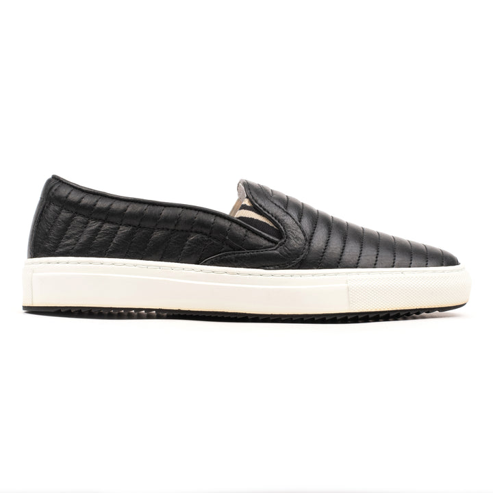 PARIS SLIP ON QUILTED fekete bőr sneaker