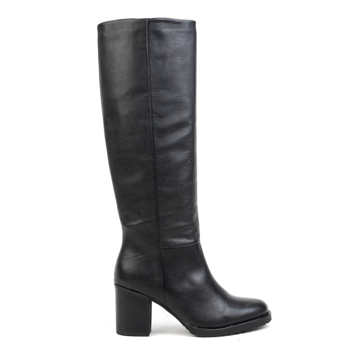 NEW BIANCA HIGH LEG fekete bőr sneaker