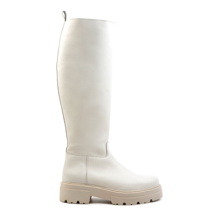 SHARI HIGH BOOT Off fehér bőr csizma