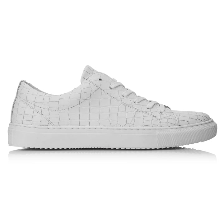 ALFA ECO fehér dombornyomott bőr sneaker