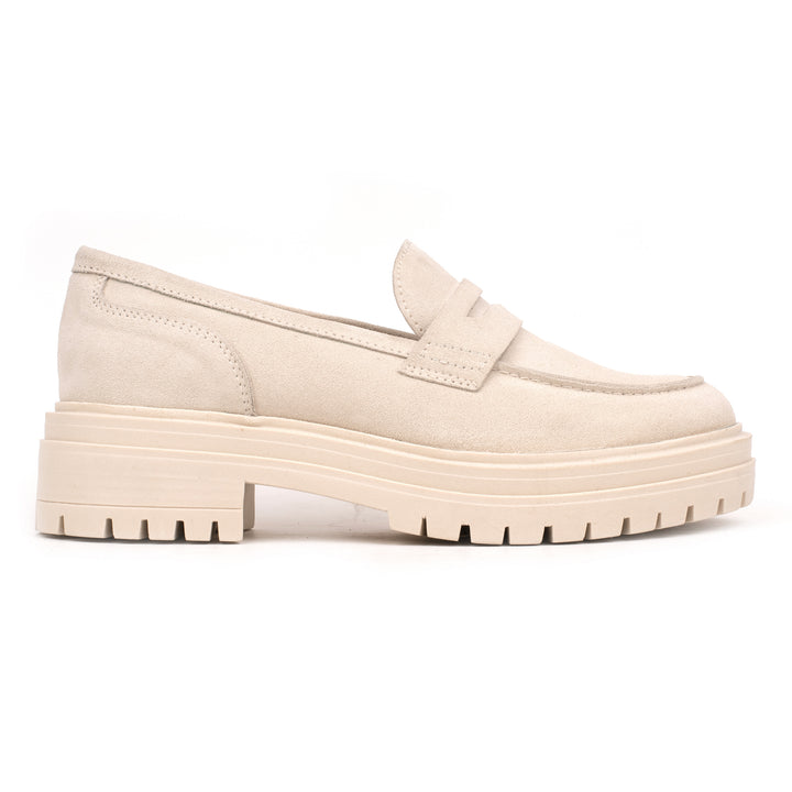 OMNIO Pantof Alb | Leyton Loafer Saddle Ice  Suede - s