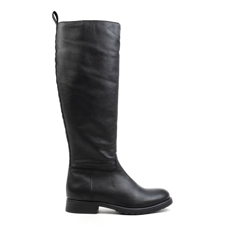 SARAH HIGH LEG fekete bőr sneaker