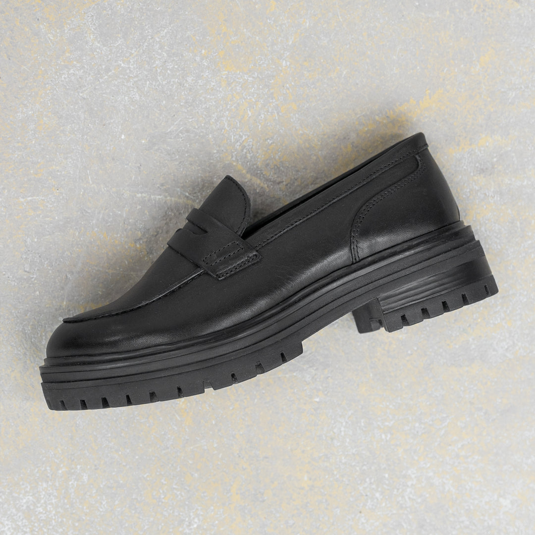 LEYTON LOAFER SADDLE fekete bőr