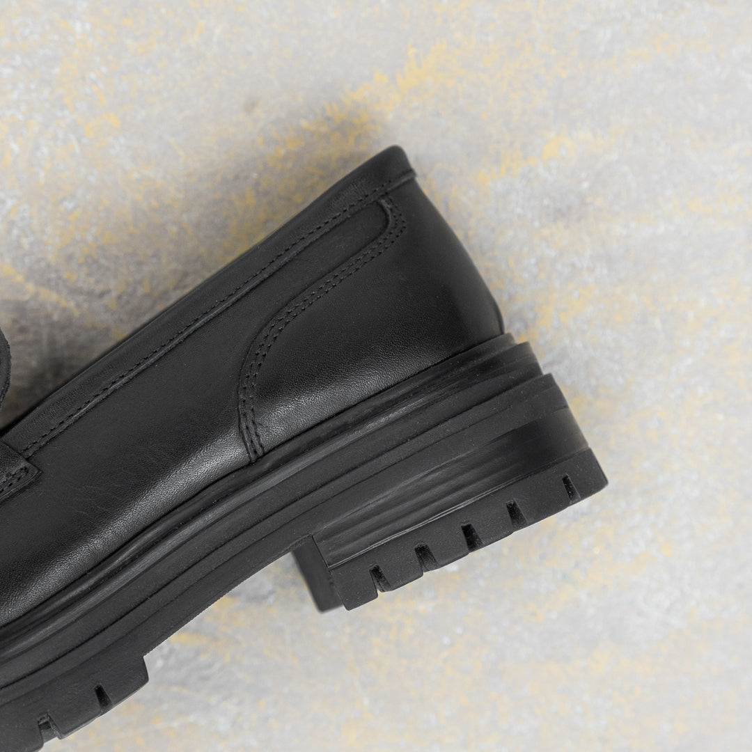 LEYTON LOAFER SADDLE fekete bőr