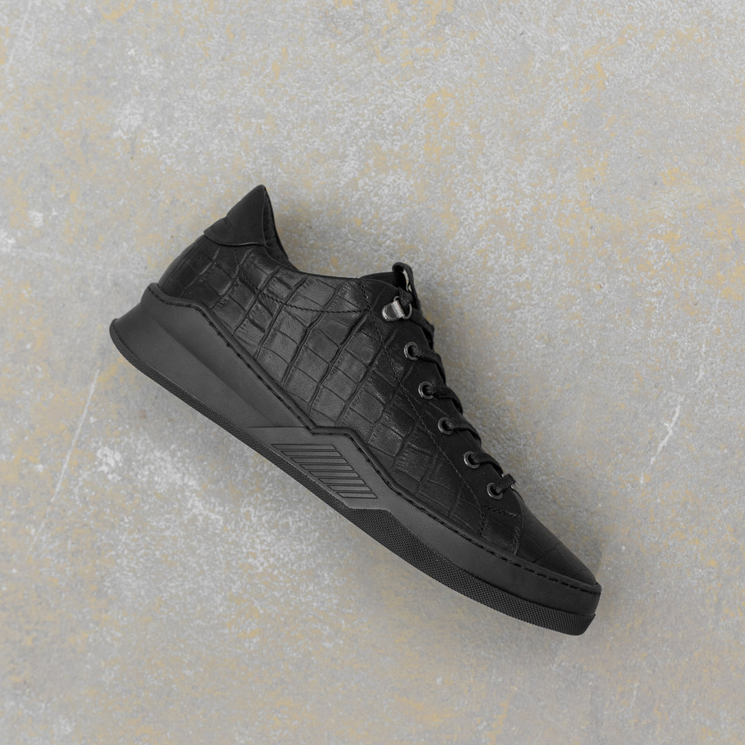 ESKO CITY LOW Coda fekete dombornyomott bőr sneaker