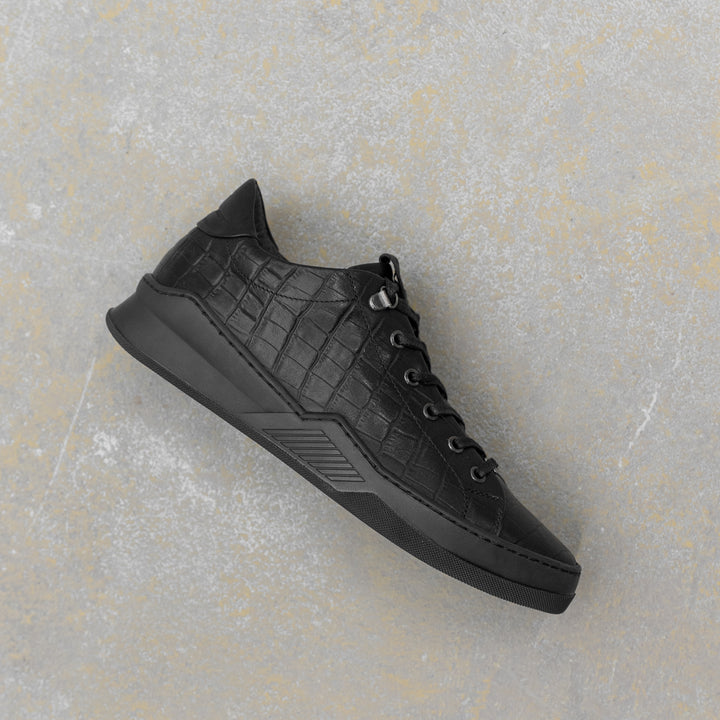 ESKO CITY LOW Coda fekete dombornyomott bőr sneaker