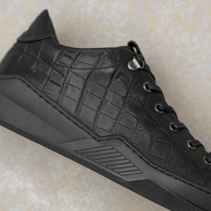 ESKO CITY LOW Coda fekete dombornyomott bőr sneaker
