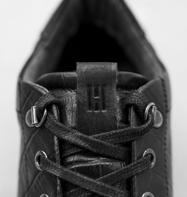 ESKO CITY LOW Coda fekete dombornyomott bőr sneaker