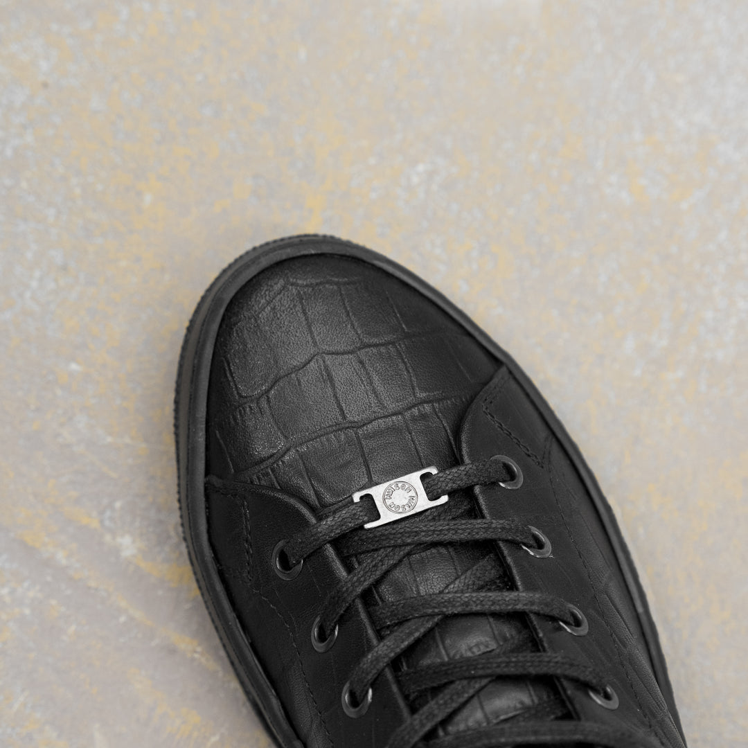 ESKO CITY LOW Coda fekete dombornyomott bőr sneaker