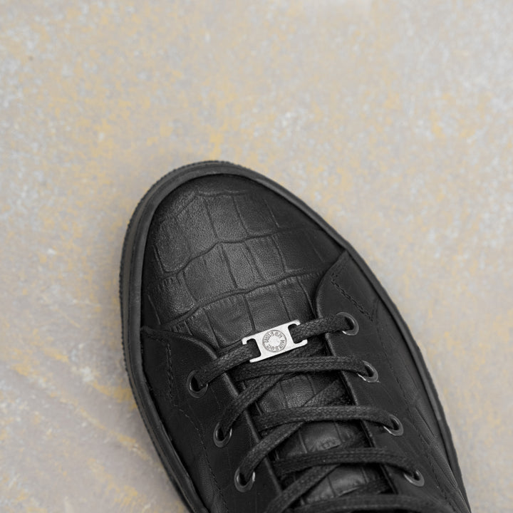 ESKO CITY LOW Coda fekete dombornyomott bőr sneaker