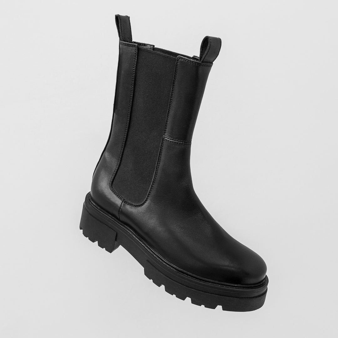 SHARI HIGH CHELSEA fekete bőr