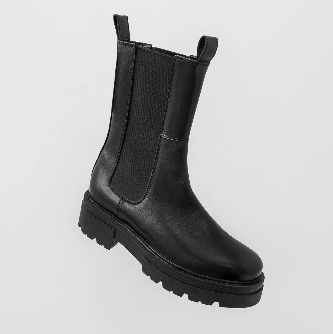 SHARI HIGH CHELSEA fekete bőr