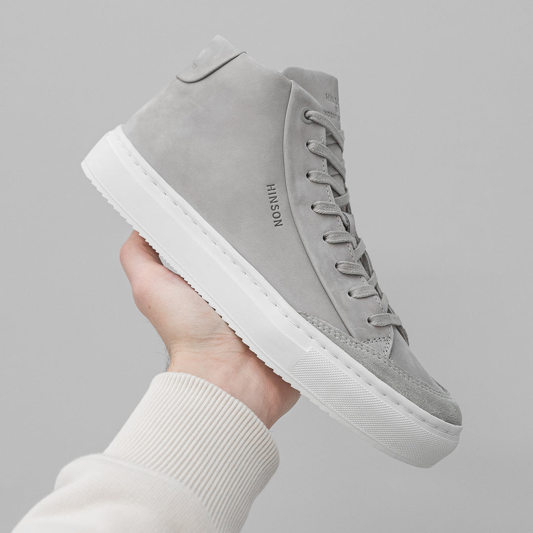 SORREN SINNET HIGH világosszürke bőr nubuk sneaker