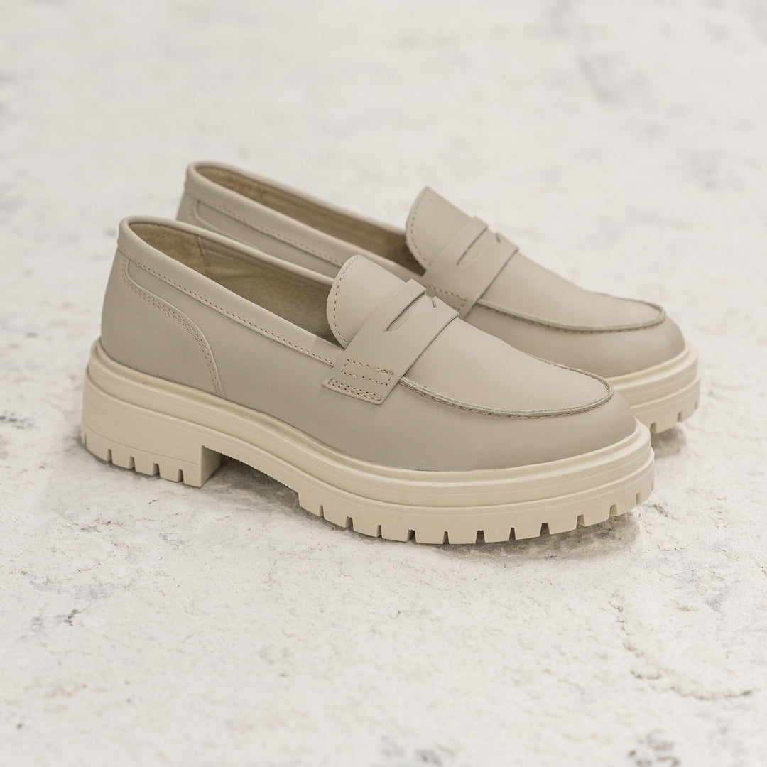 LEYTON LOAFER SADDLE bézs mart bőr