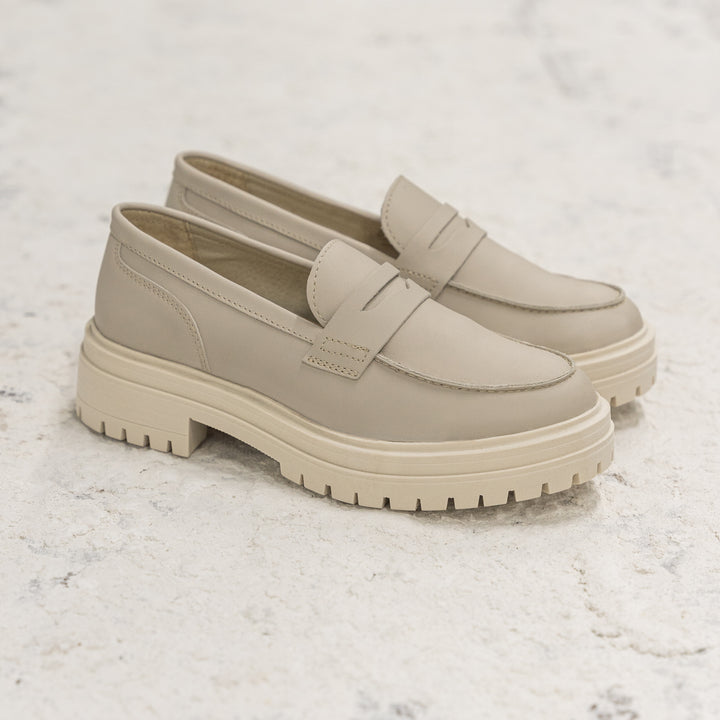 LEYTON LOAFER SADDLE bézs mart bőr
