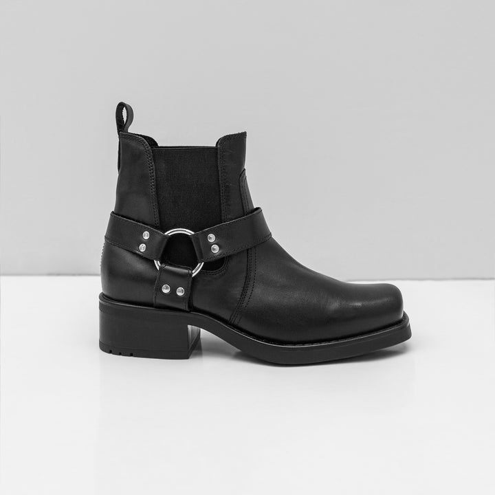 HARLEY BOOTS fekete sima bőr csizma