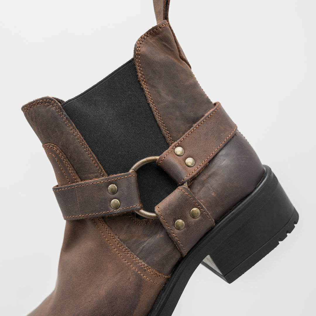 HARLEY BOOTS barna bőr Waxy csizma