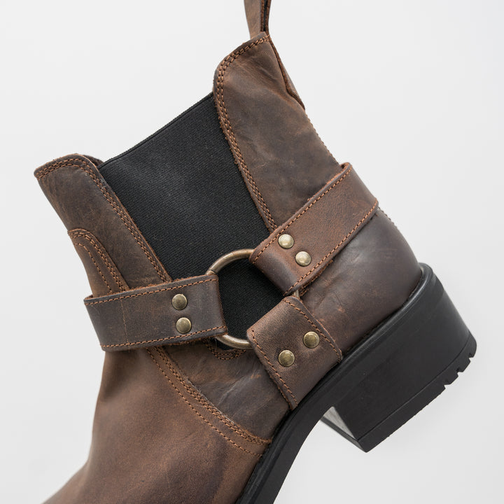 HARLEY BOOTS barna bőr Waxy csizma
