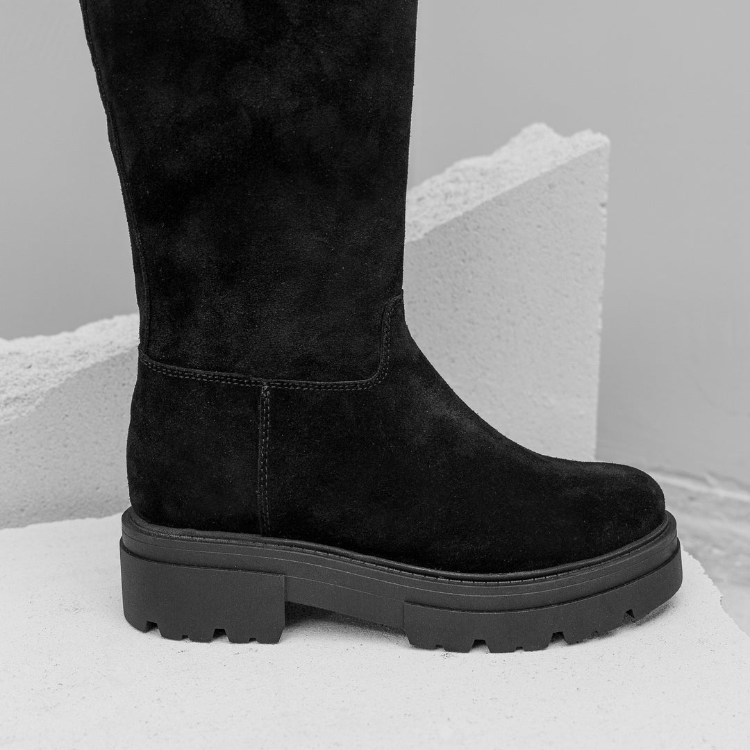 SHARI HIGH BOOT fekete Suede csizma