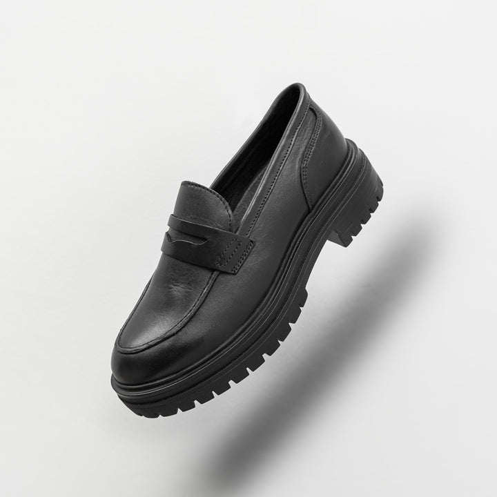 LEYTON LOAFER SADDLE fekete bőr