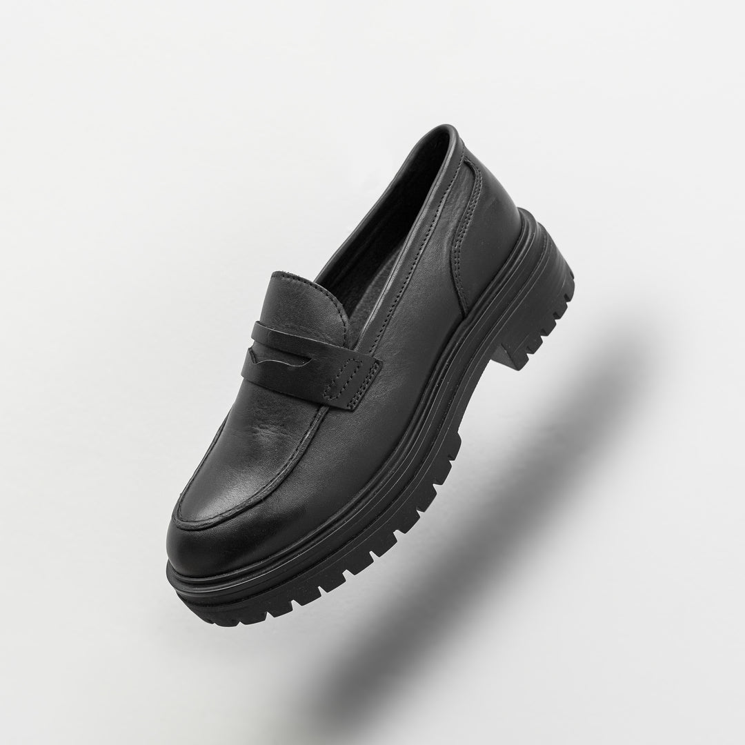 LEYTON LOAFER SADDLE fekete bőr