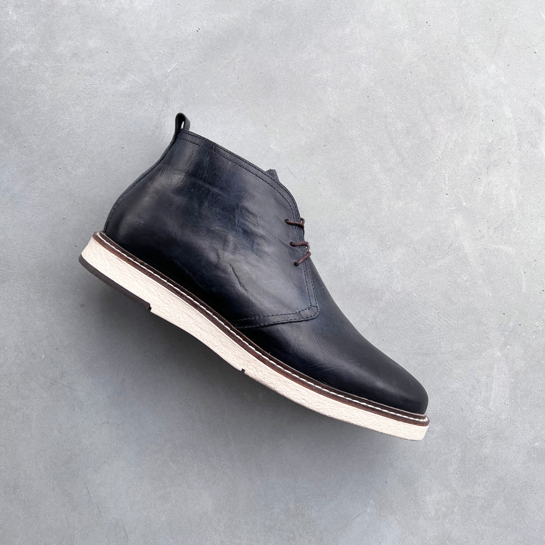 RUBIO CHUKKA BOOT kék bőr Pull Up csizma