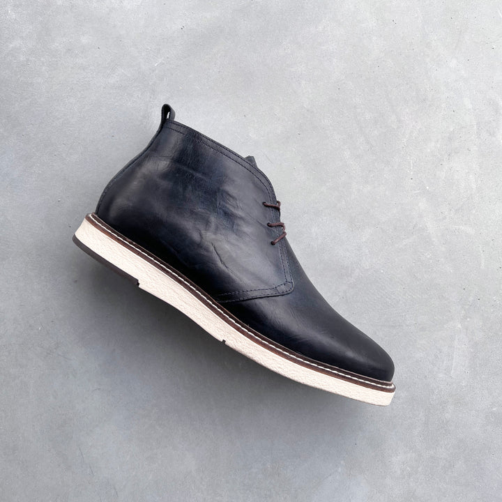 RUBIO CHUKKA BOOT kék bőr Pull Up csizma
