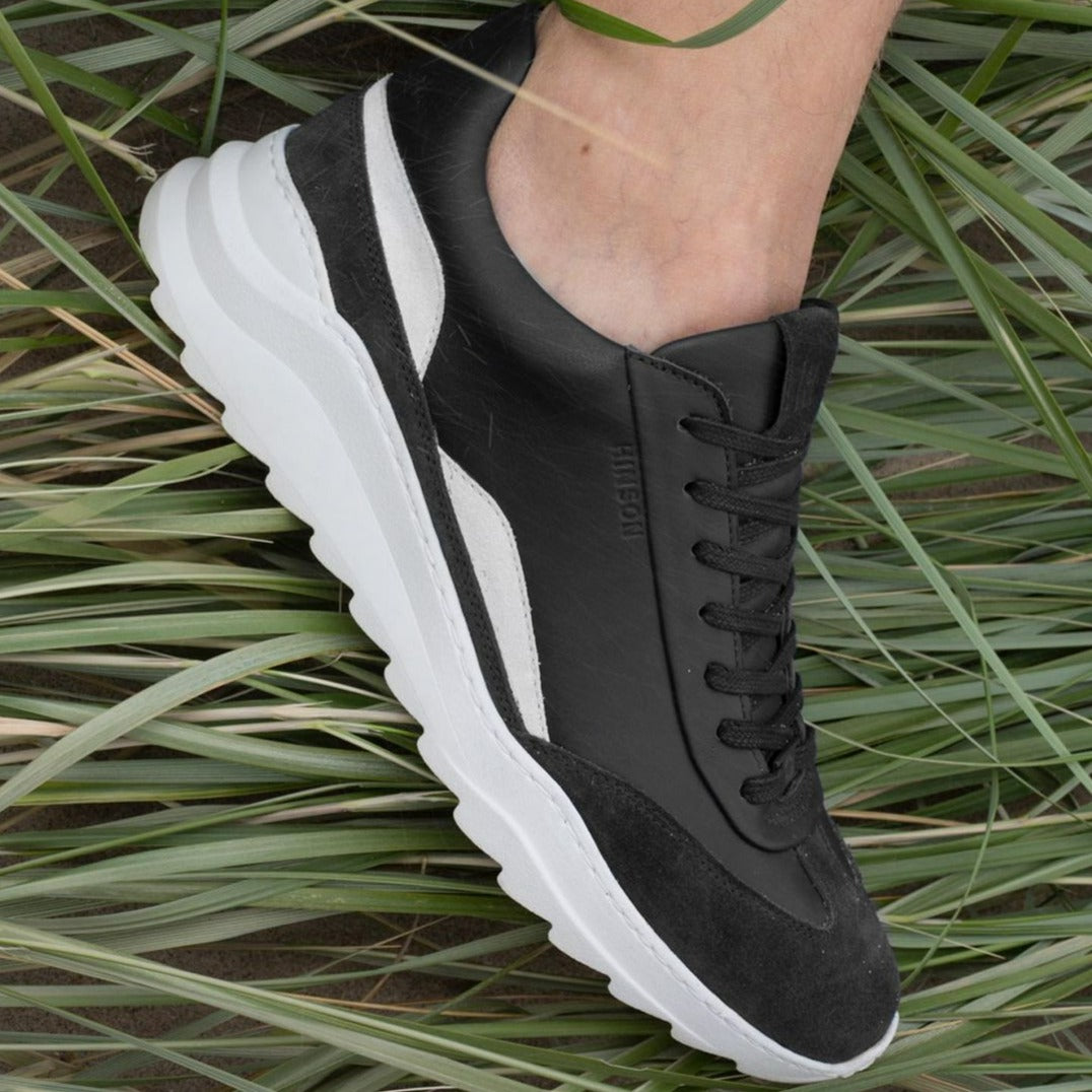 VIITOR TRACK LOW fekete/fehér bőr sneaker