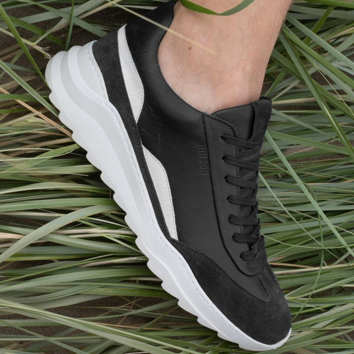 VIITOR TRACK LOW fekete/fehér bőr sneaker
